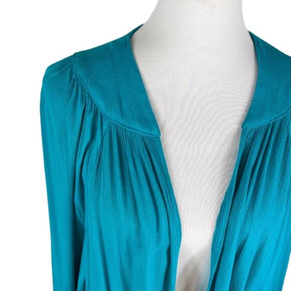 Umgee Turquoise Kimono Open Cardigan with Crochet Trim Size M/L - Picture 3 of 7